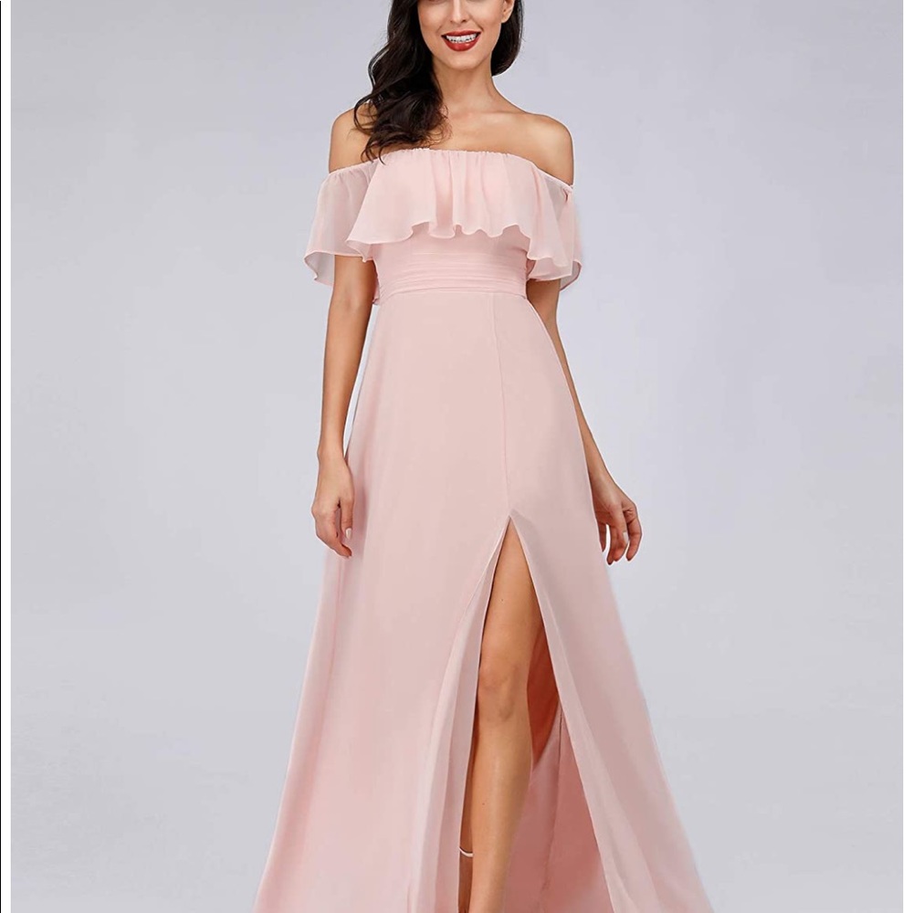 Womens Off The Shoulder Ruffle Dresses Side Split